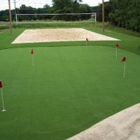 Plastic Grass Denair, California Red Turf, Backyard Design